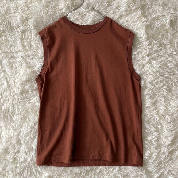 Lofarm Organic Cotton Sleeveless Top M Brown - Picture 1 of 6
